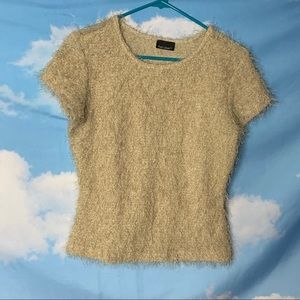 Front Street- Beige Short Sleeve Scoop Neck Top M